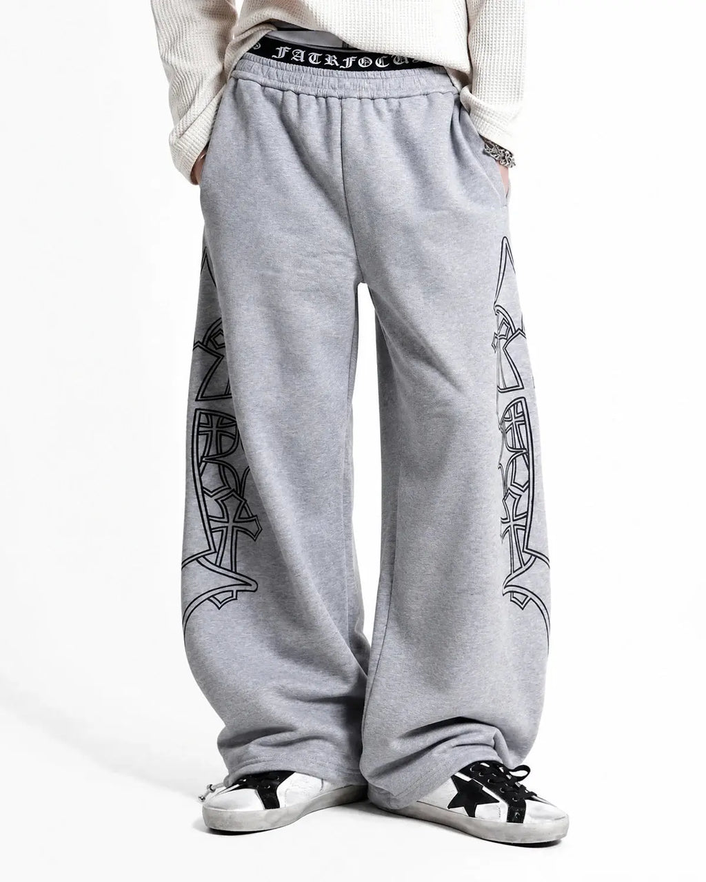 Gothic Layered Baggy Sweatpants | Inflation Streetwear