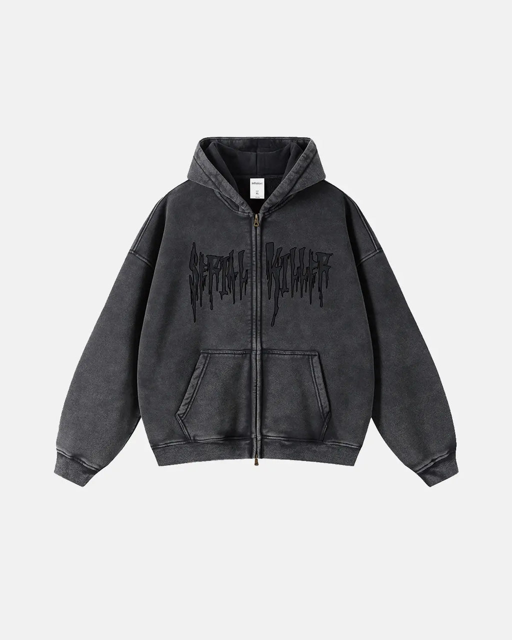 Gothic Acid Wash Zip Up Hoodies | Inflation Streetwear