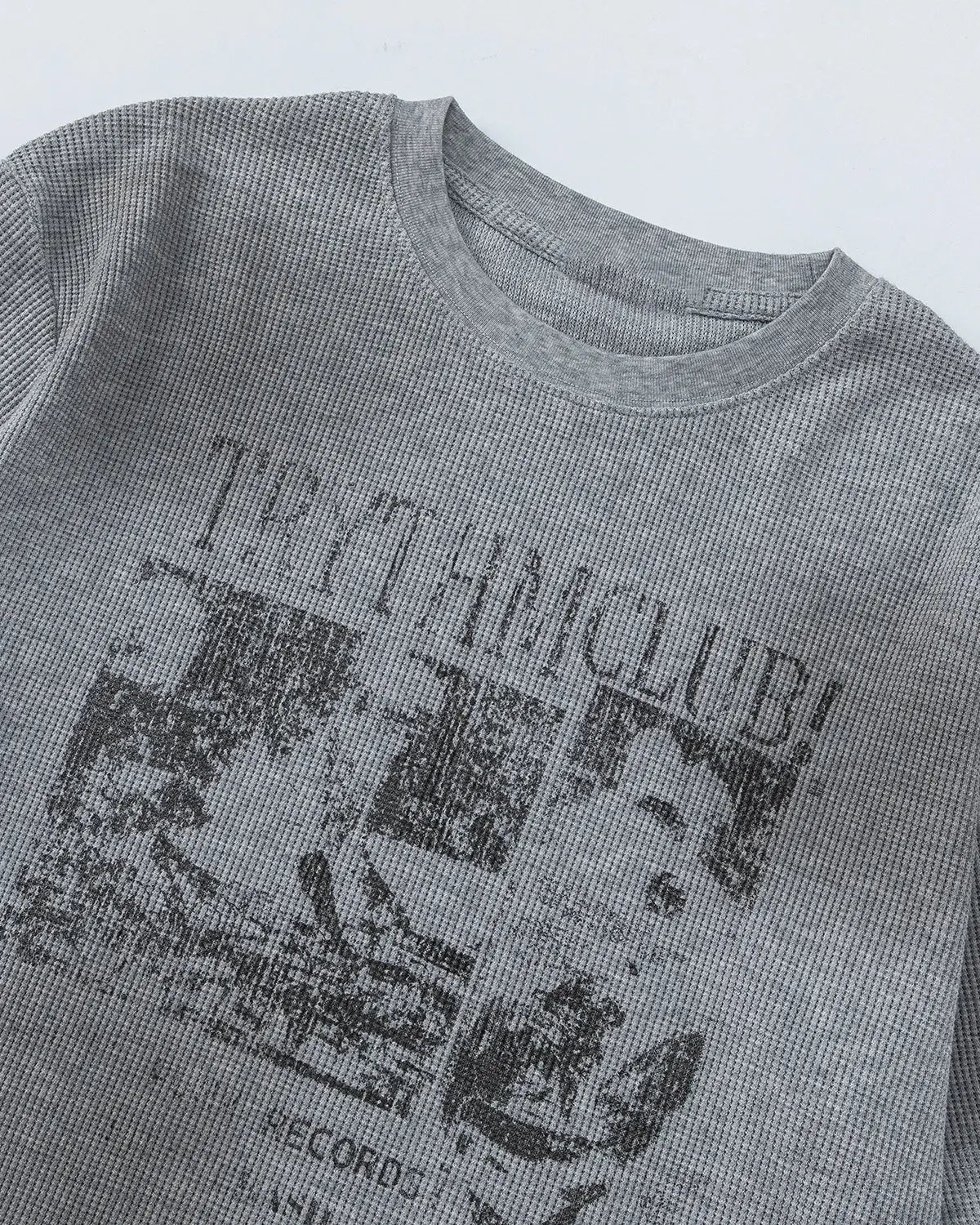 Distressed Graphic Waffle Tee | Inflation Streetwear
