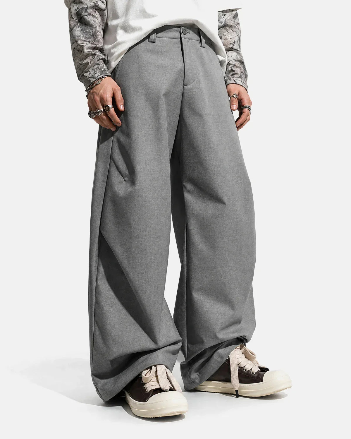 Pleated Barrel Tailored Pants | Inflation Streetwear