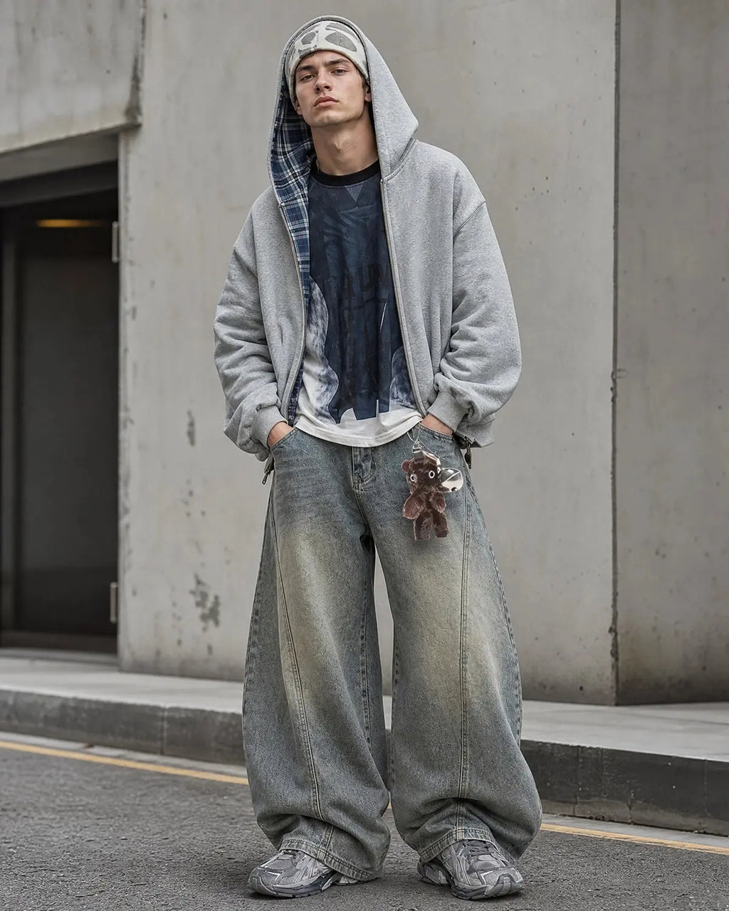 Reversible Plaid Cropped Hoodies | Inflation Streetwear