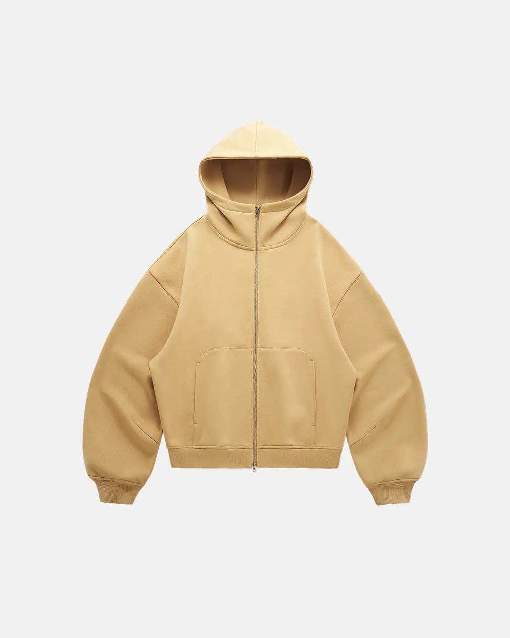High Collar Fleece Double Zip-Up Hoodies | Inflation Streetwear