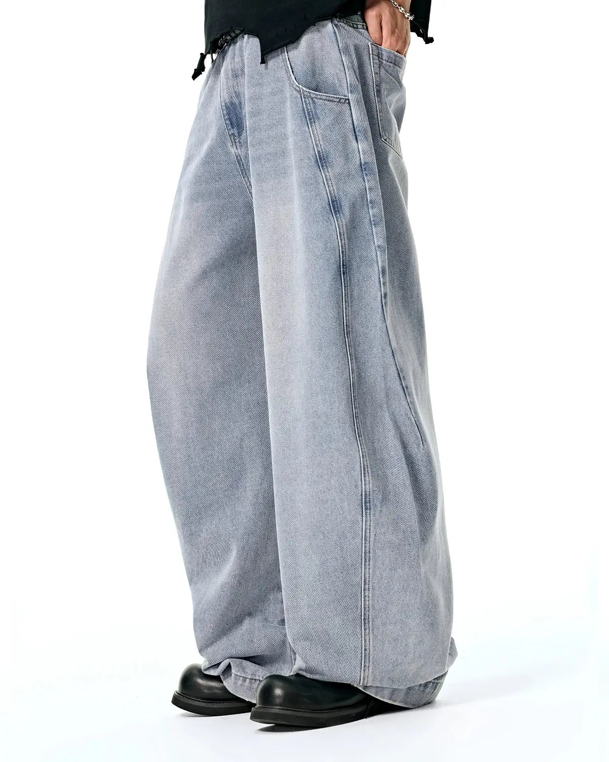 INFLATION Washed Barrel Baggy Jeans