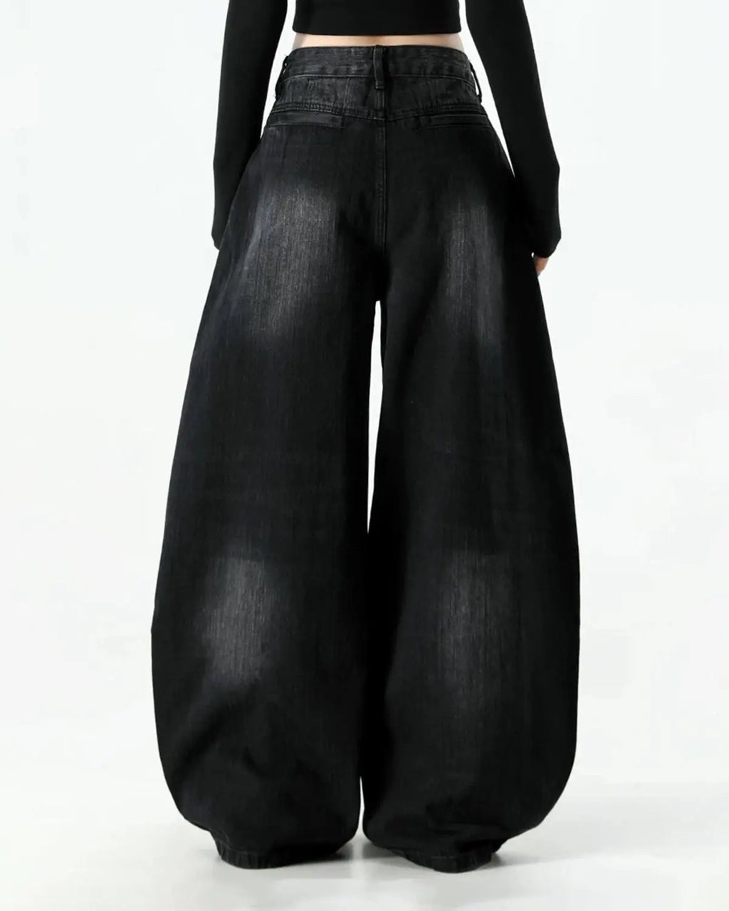 Graphic Embroidered Washed Barrel Jeans | Inflation Streetwear