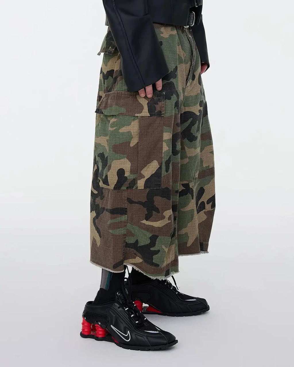 Oversized Camo Cargo Longline Shorts | Inflation Streetwear