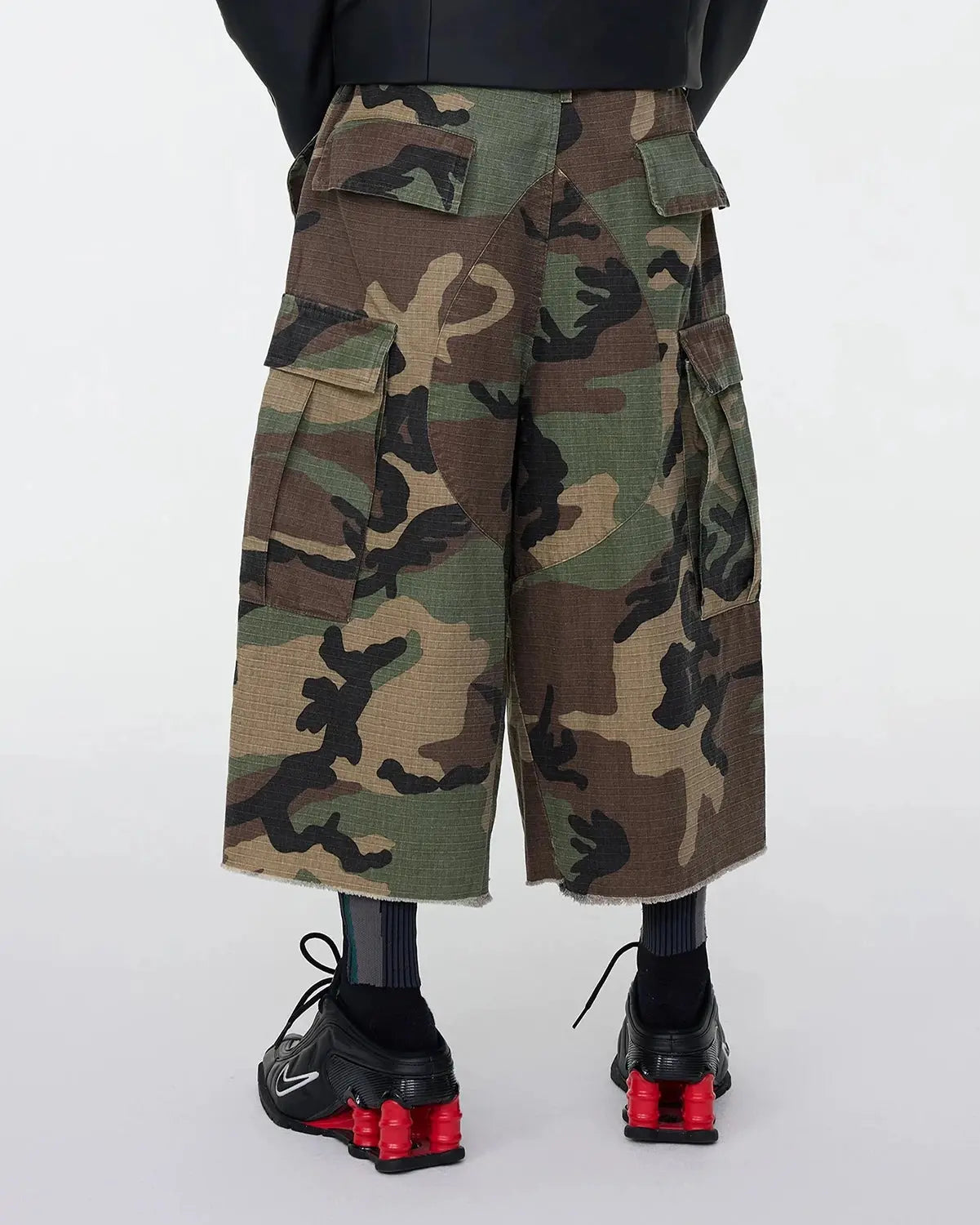Oversized Camo Cargo Longline Shorts | Inflation Streetwear