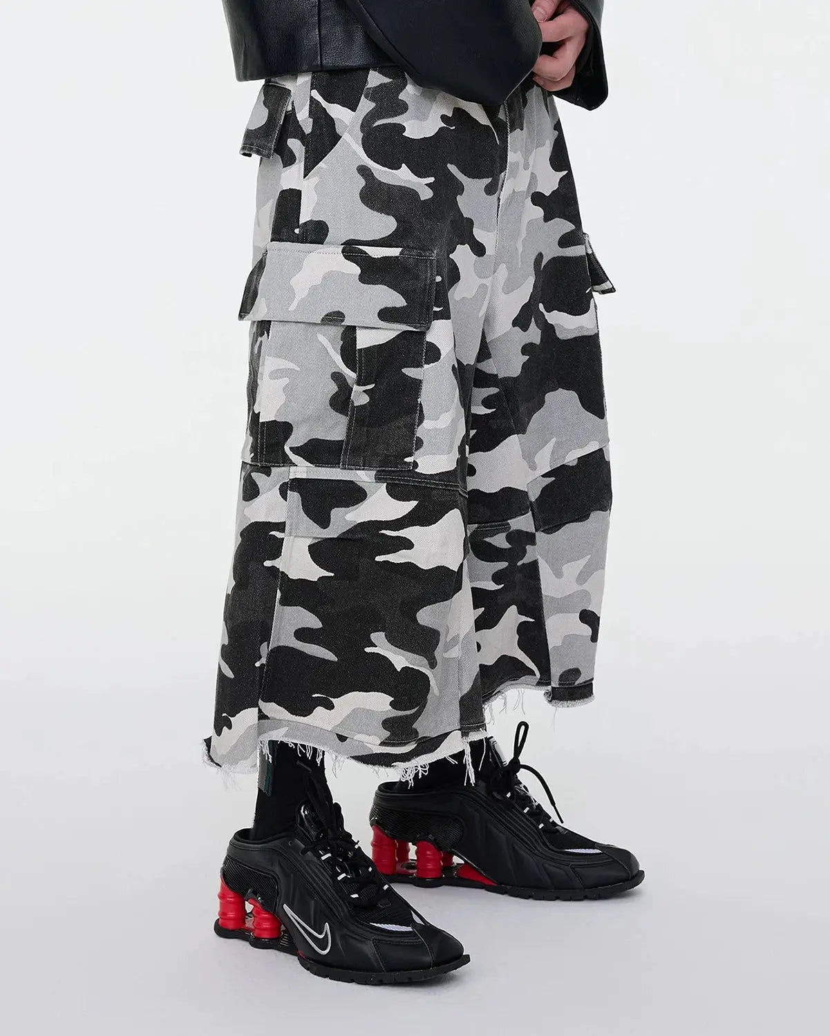 Glitter Camo Cargo Longline Shorts | Inflation Streetwear