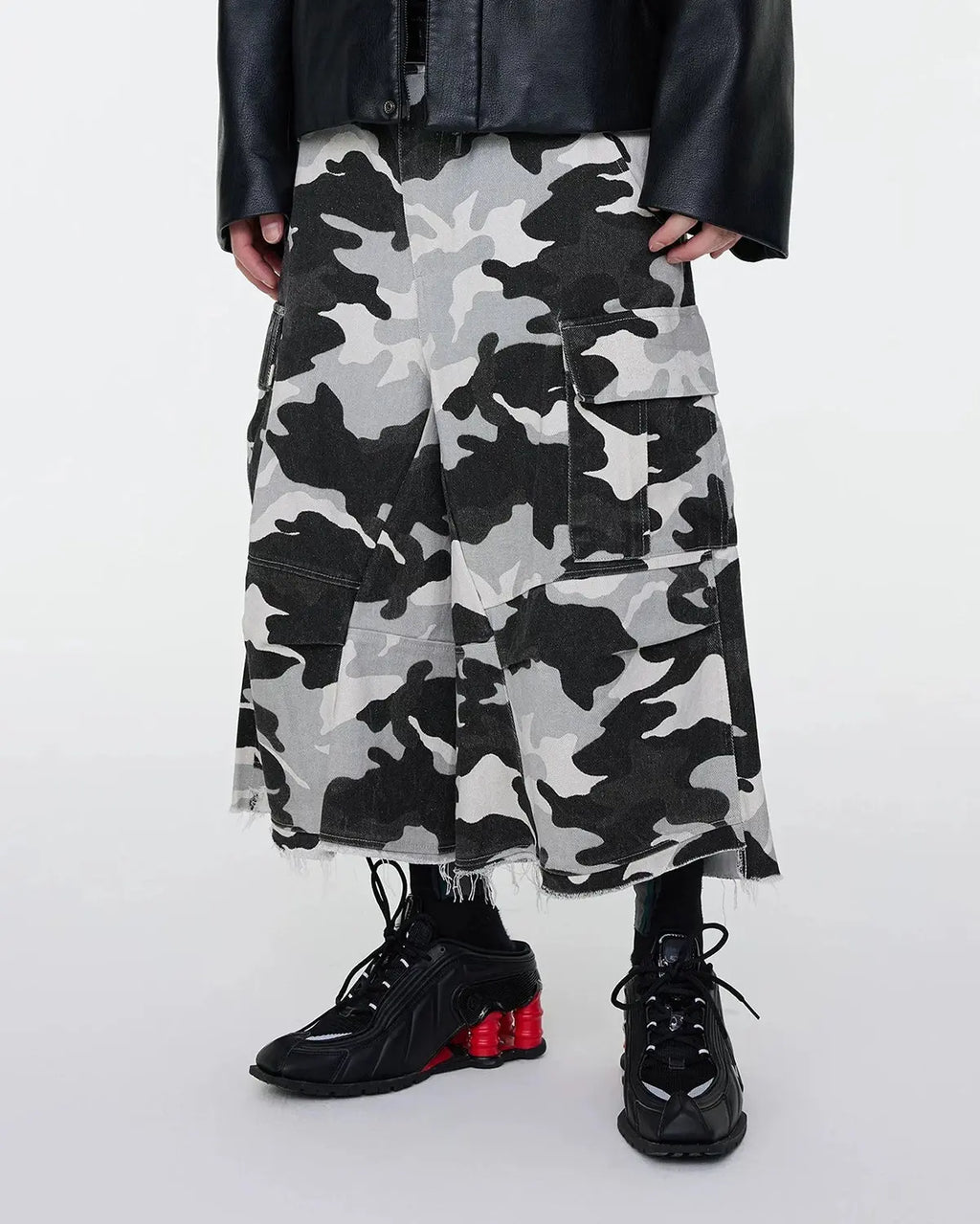 Glitter Camo Cargo Longline Shorts | Inflation Streetwear