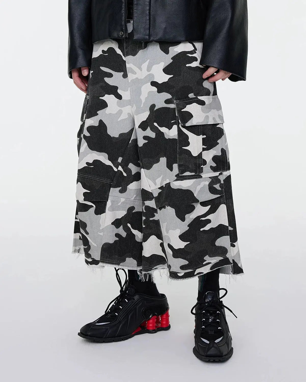 Glitter Camo Cargo Longline Shorts | Inflation Streetwear