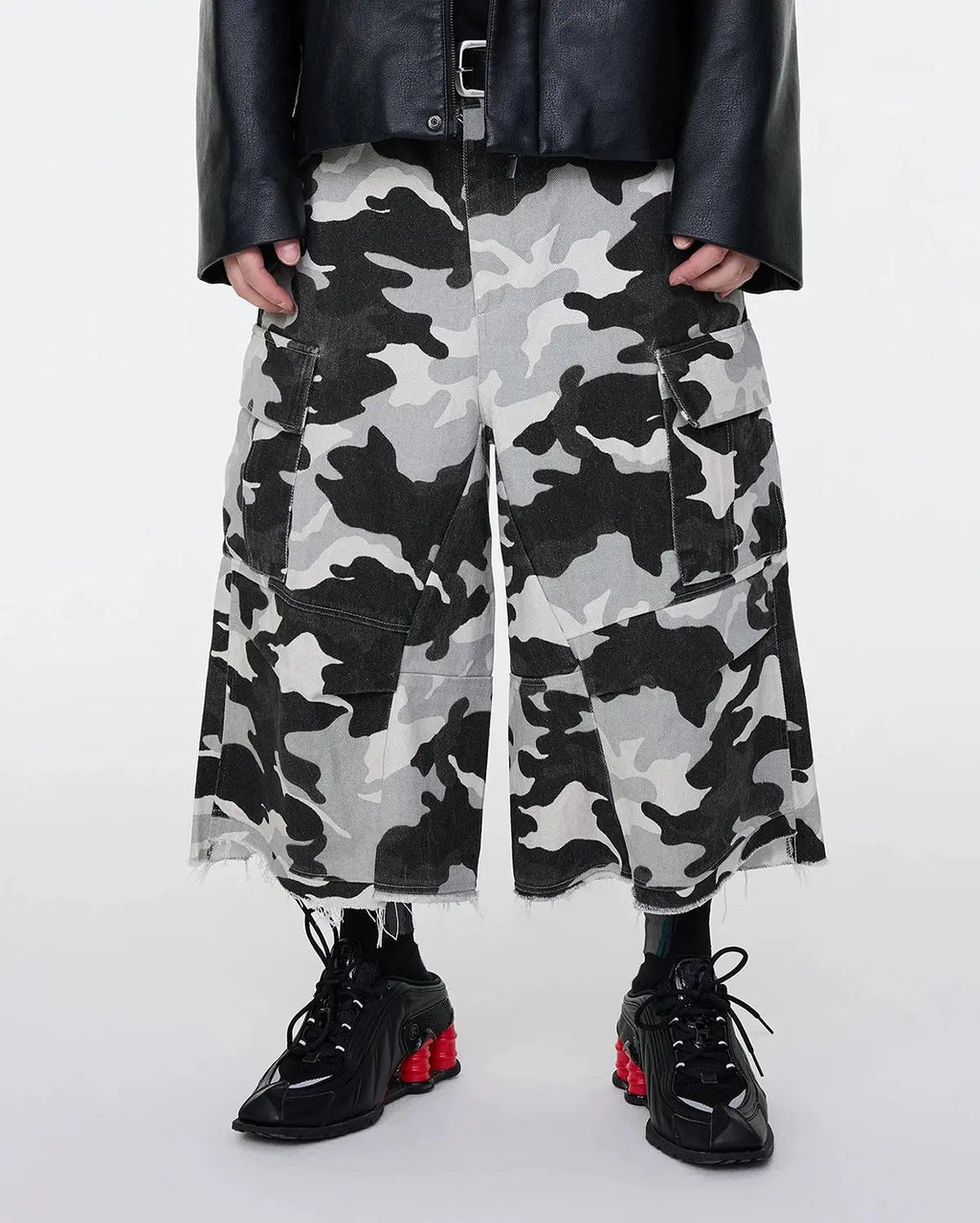 Glitter Camo Cargo Longline Shorts | Inflation Streetwear