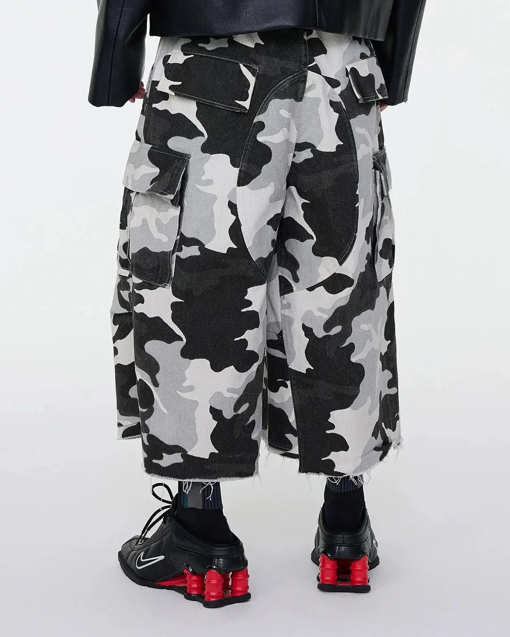 Glitter Camo Cargo Longline Shorts | Inflation Streetwear