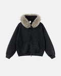 Faux Fur Collar Distressed Zip Up Hoodies | Inflation Streetwear