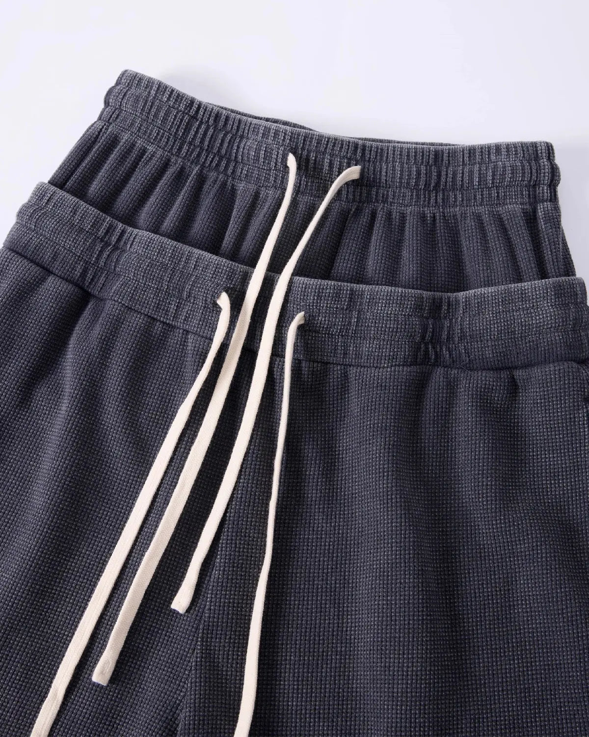Double Waist Acid Wash Waffle Shorts | Inflation Streetwear