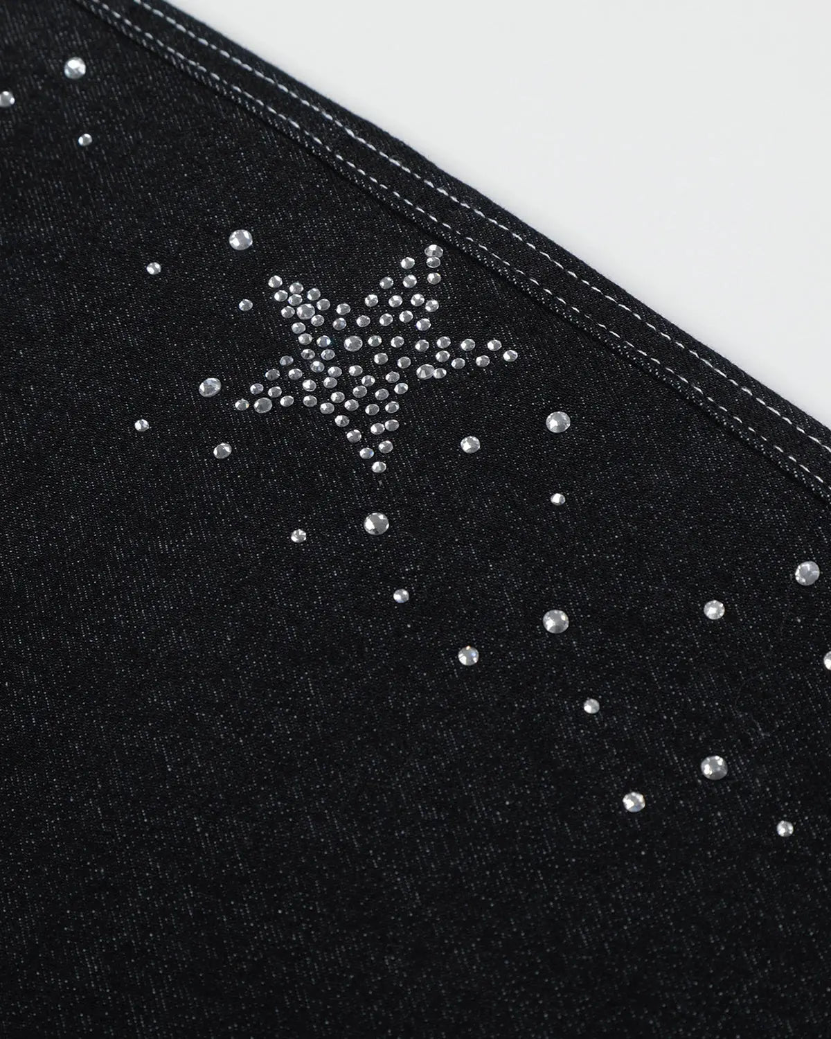 Star Rhinestone Denim Shorts | Inflation Streetwear