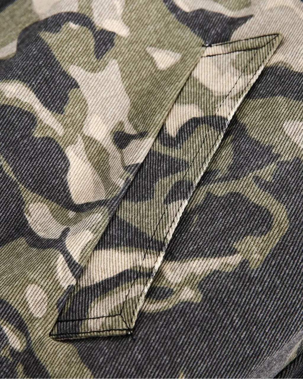 Camo Faux Fur Padded Hooded Jacket | INFLATION Streetwear