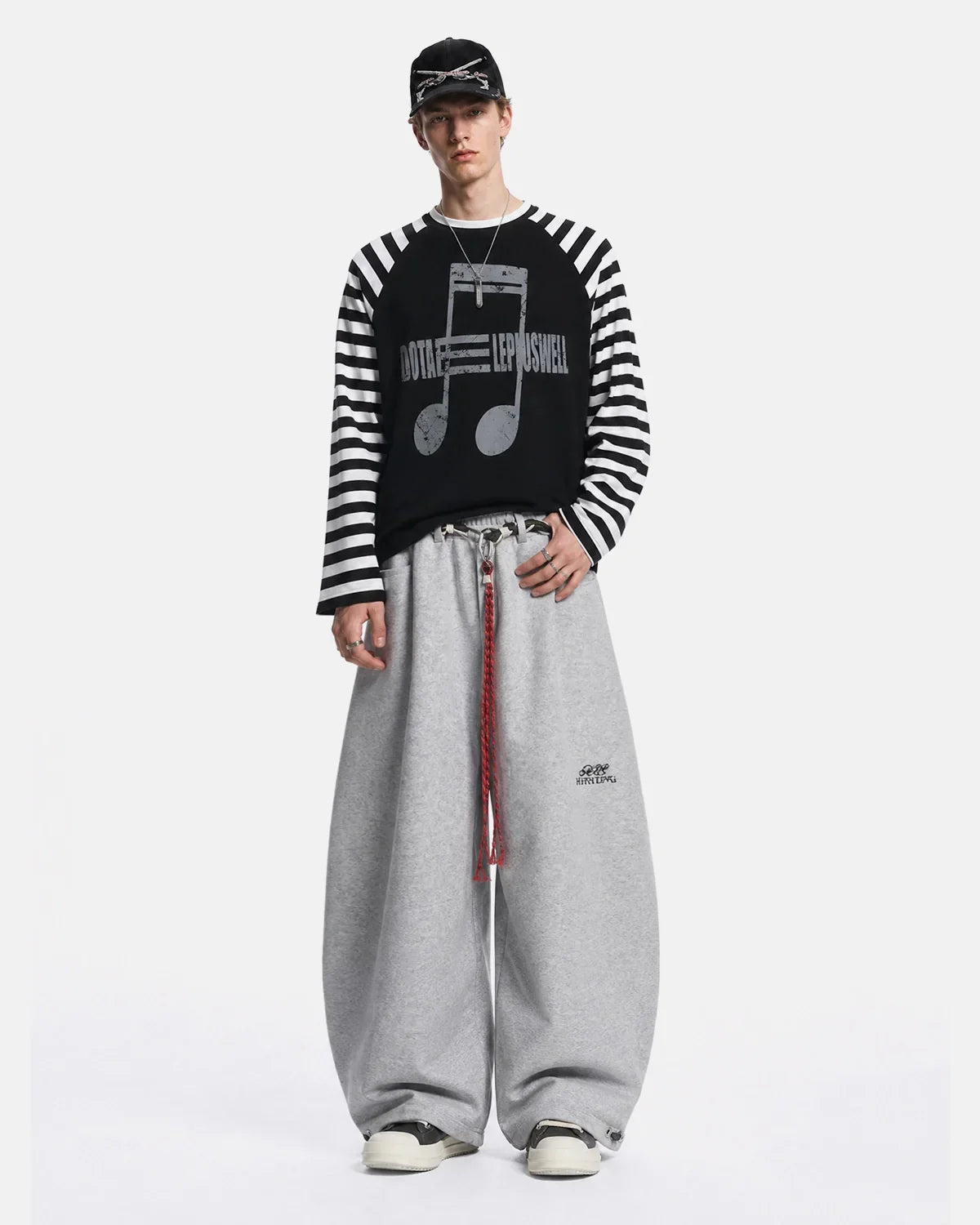 Music Graphic Striped Long Sleeve T-Shirt | Inflation Streetwear