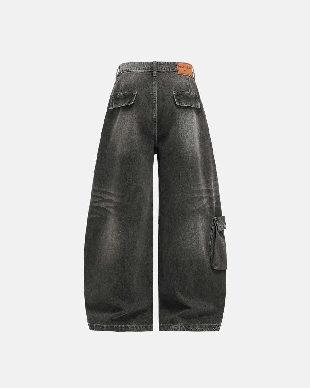 Distressed Washed Cargo Barrel Jeans | Streetwear