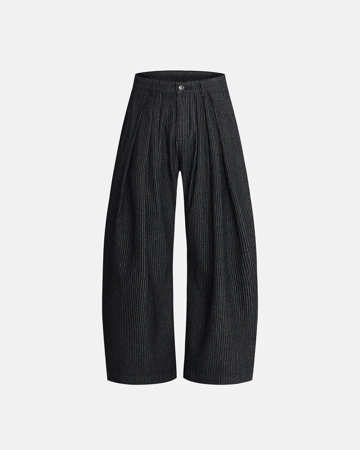 Vintage Pinstripe Pleated Barrel Jeans | Inflation Streetwear