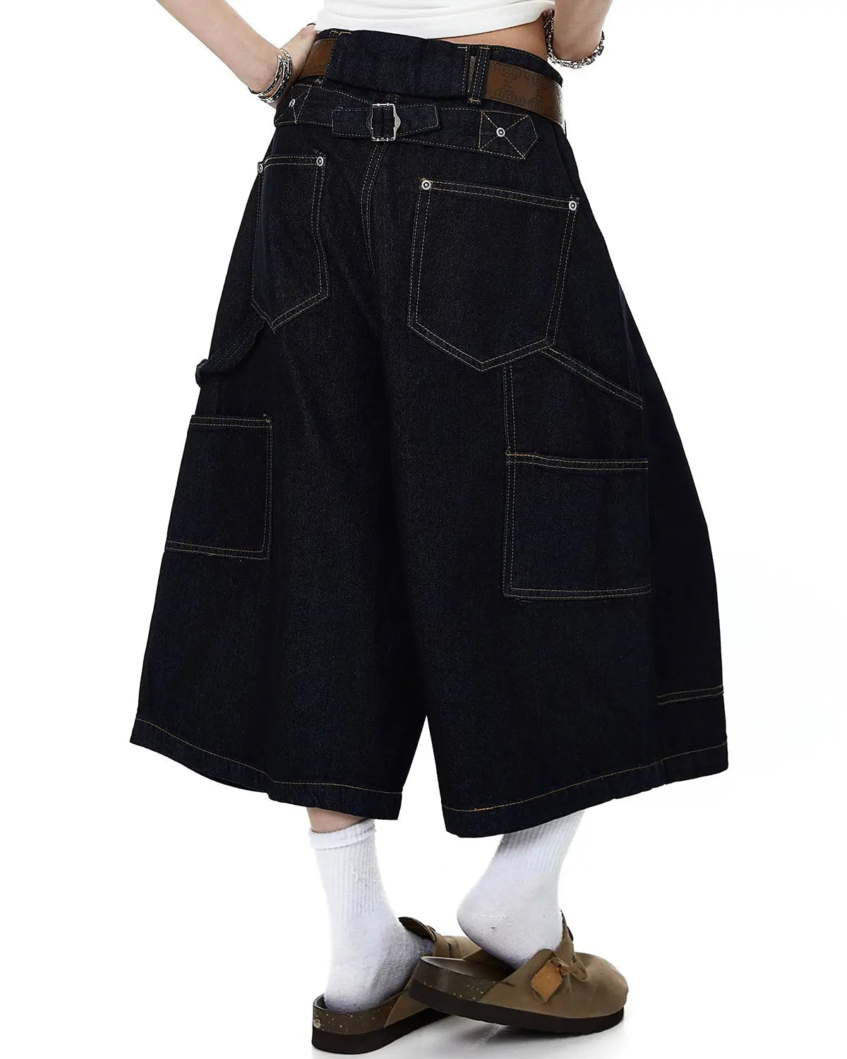 Deconstructed Wide leg Longline Jorts | Inflation Streetwear