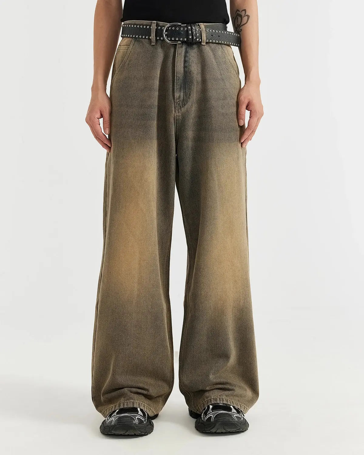 Brown Acid Wash Baggy Jeans | Inflation Streetwear