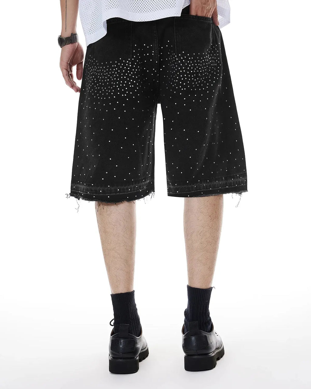 Rhinestone Straight Leg Jorts | Inflation Streetwear
