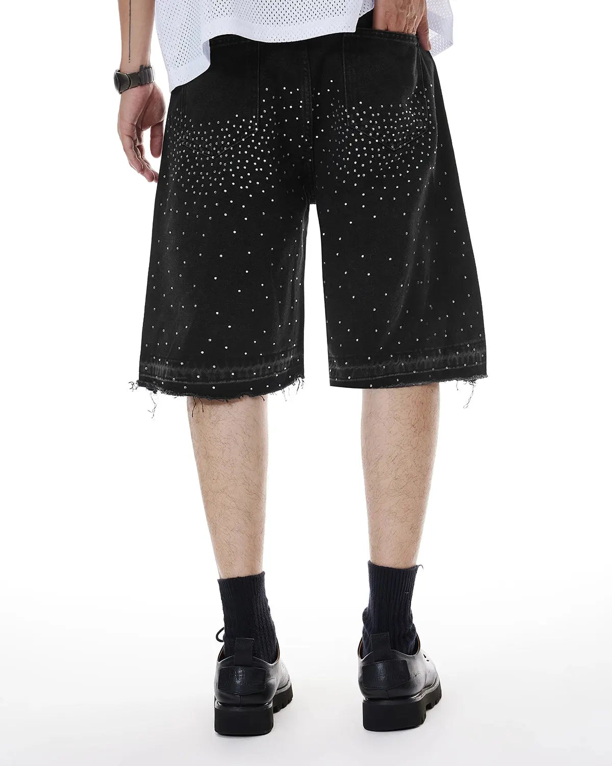 Rhinestone Straight Leg Jorts | Inflation Streetwear