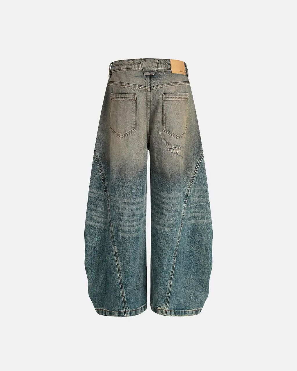 Distressed Dirty Wash Barrel Jeans | Inflation Streetwear