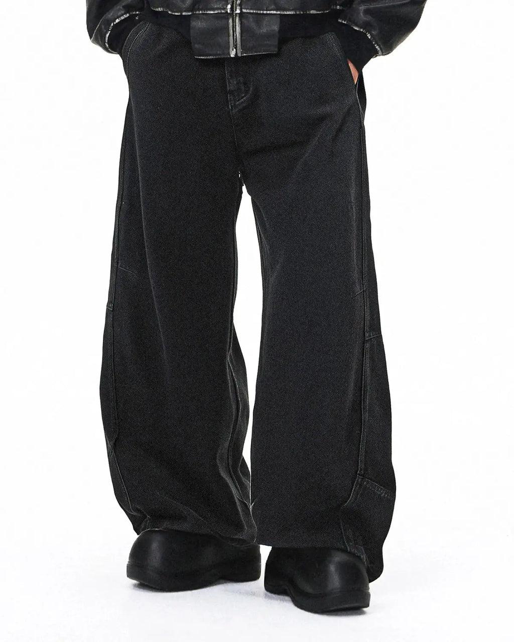 Acid Washed Black Barrel Jeans | Inflation Streetwear