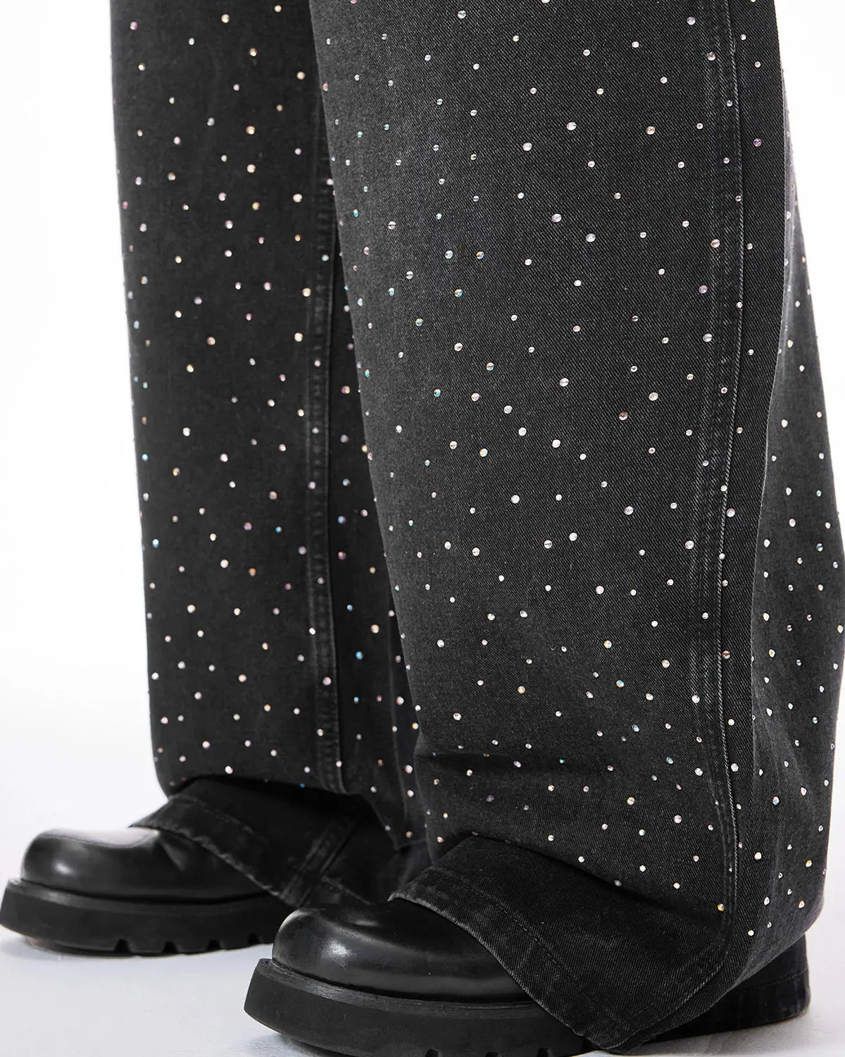 Acid Washed Rhinestone  Baggy Jeans | Inflation Streetwear