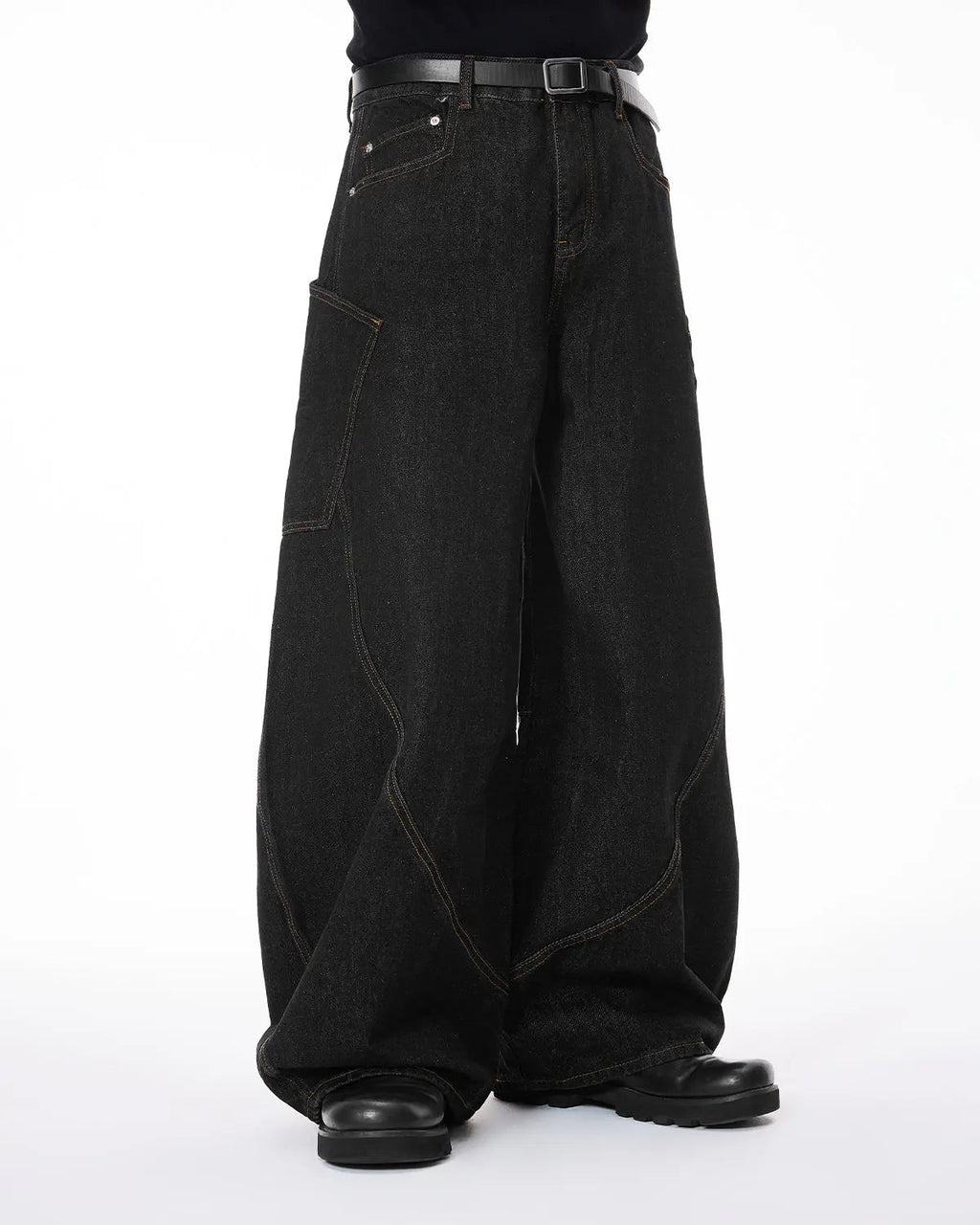 Colorful Rhinestone Raw Barrel Jeans | Inflation Streetwear
