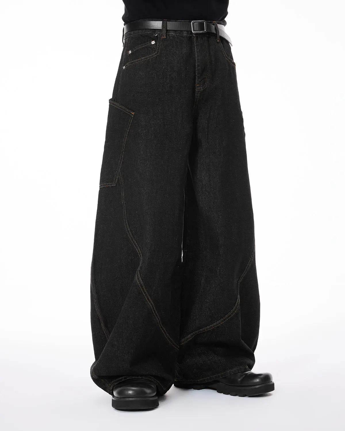Colorful Rhinestone Raw Barrel Jeans | Inflation Streetwear