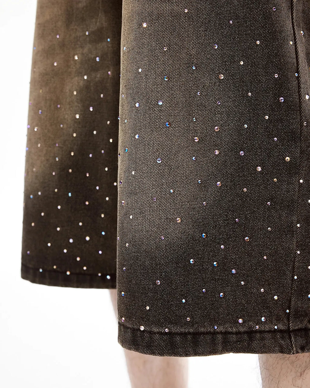 Colorful Rhinestone Washed Jeans Shorts | Inflation Streetwear