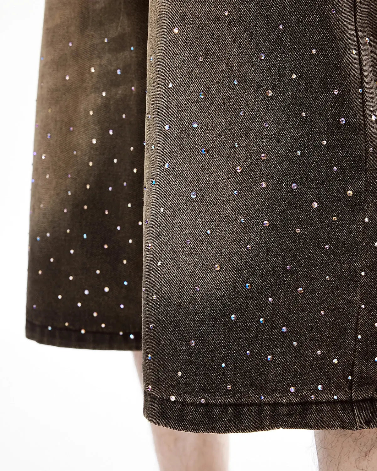 Colorful Rhinestone Washed Jeans Shorts | Inflation Streetwear
