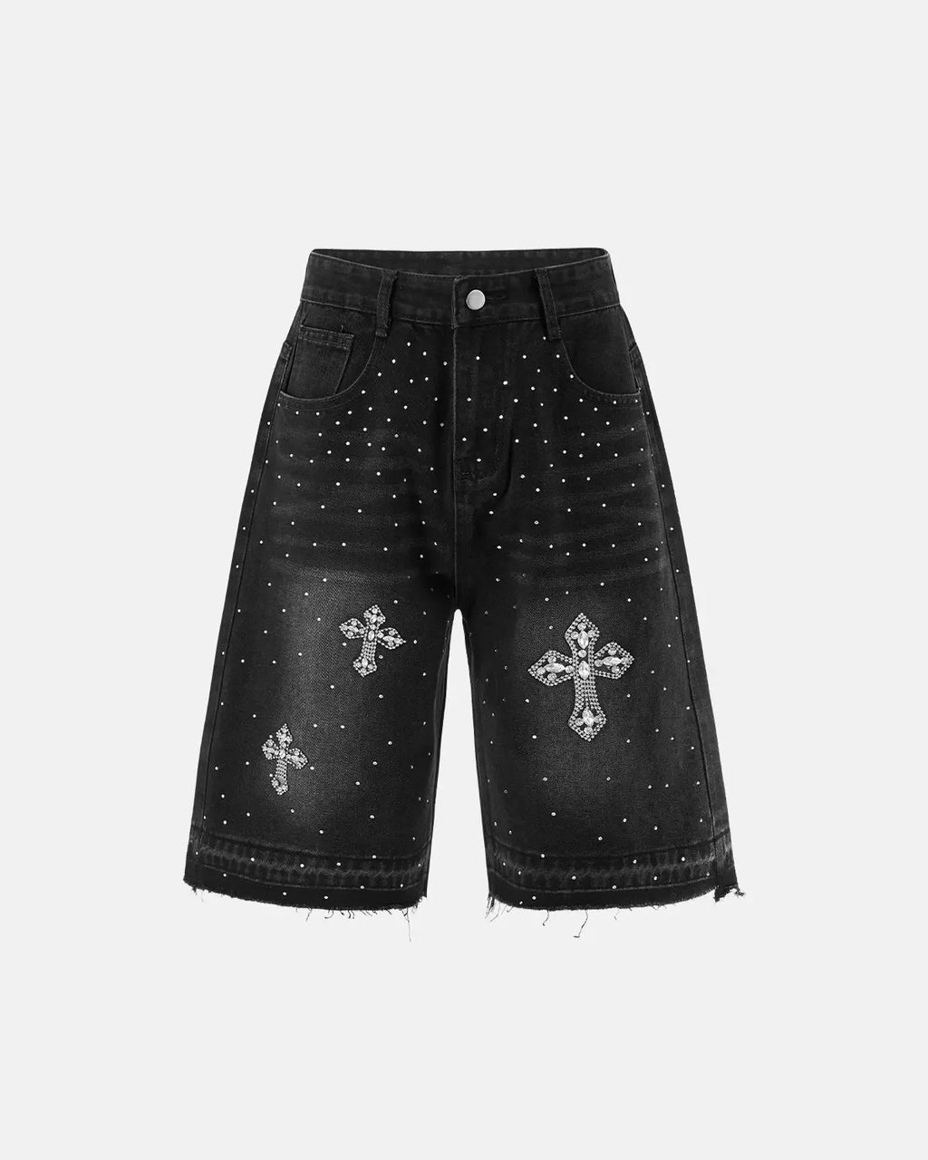 Rhinestone Straight Leg Jorts | Inflation Streetwear