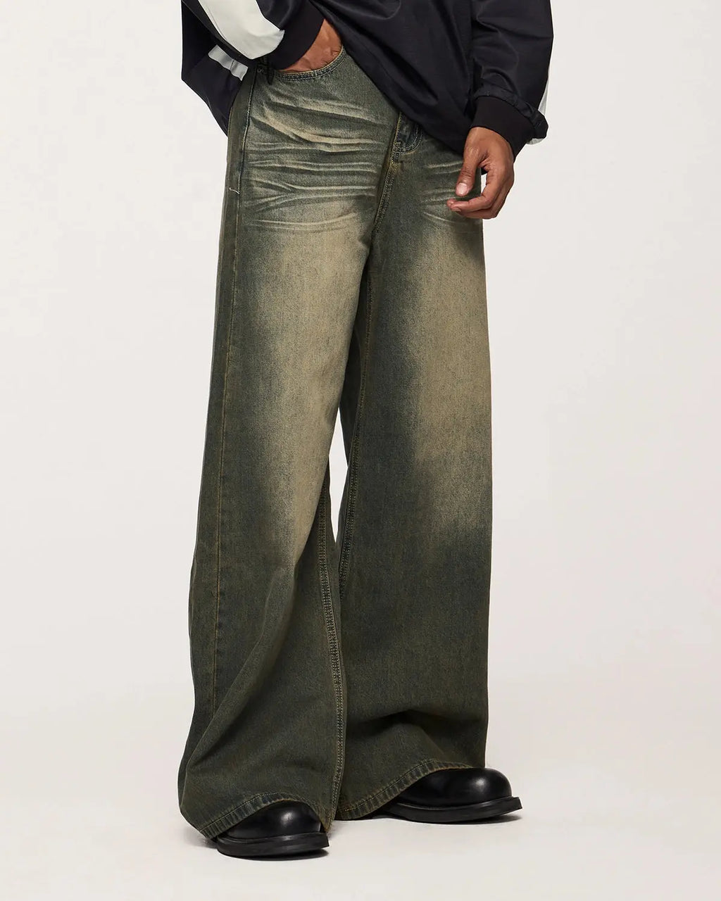 INFLATION Streetwear Washed Loose-fit Denim Pants