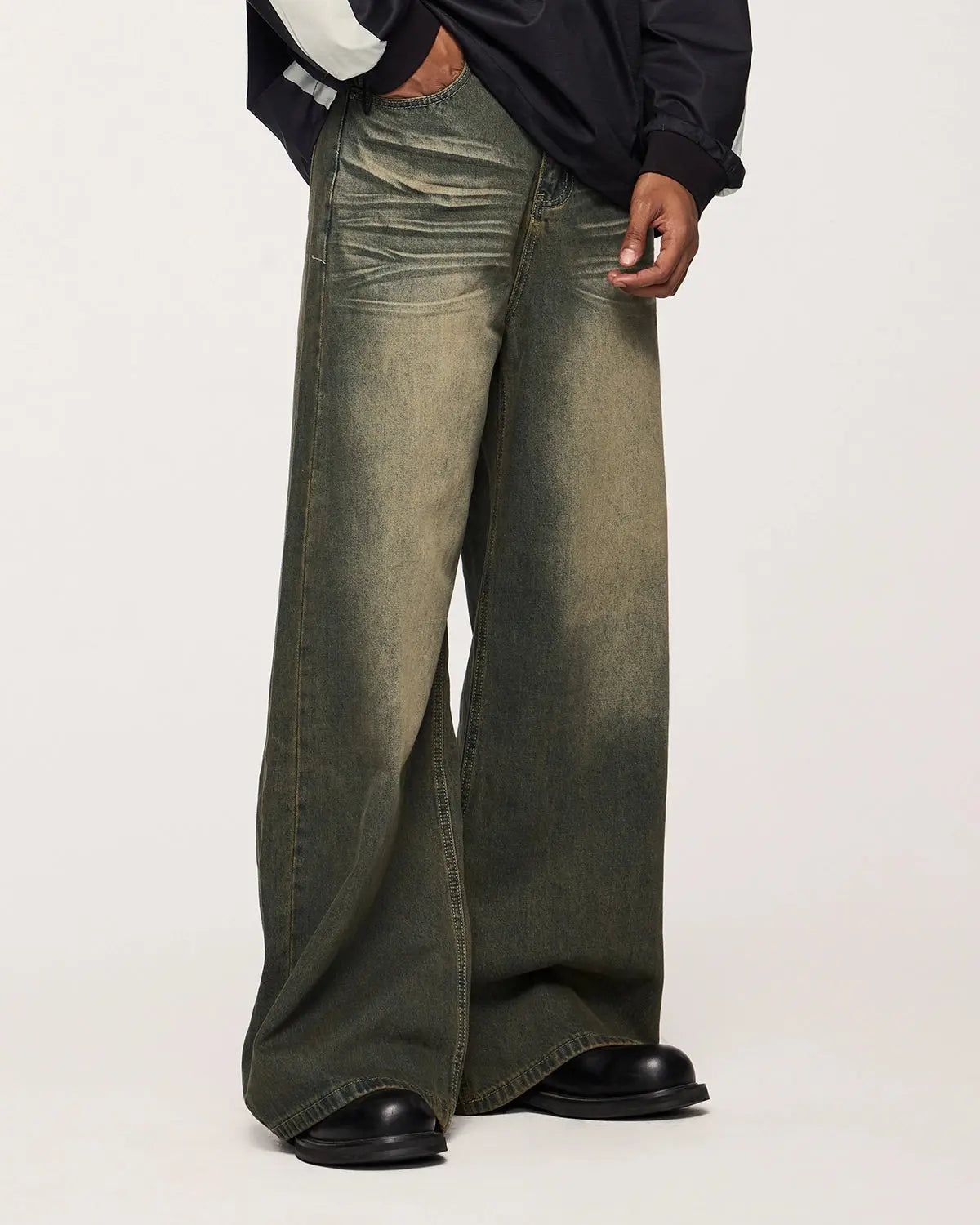 INFLATION Streetwear Washed Loose-fit Denim Pants