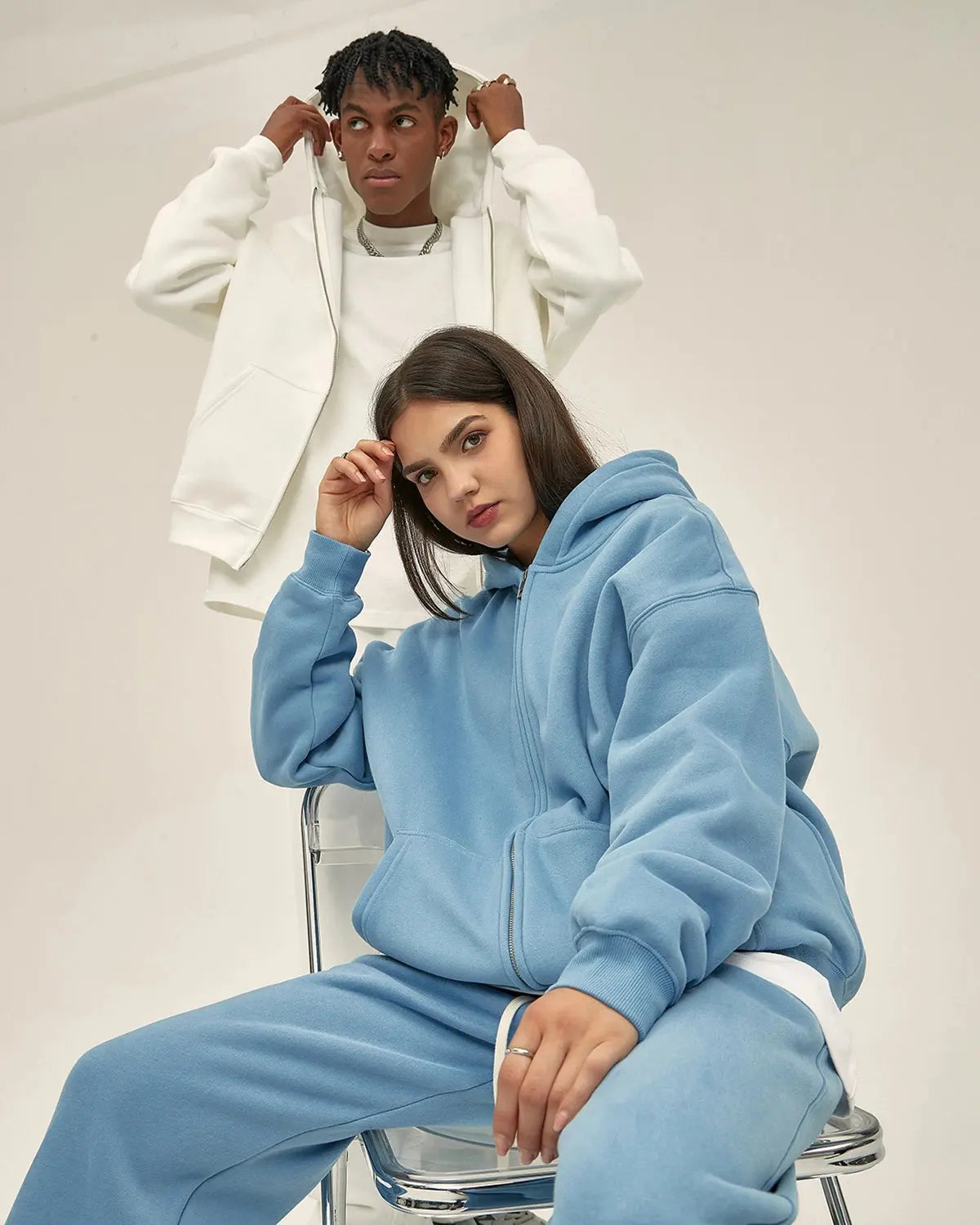 Fleece Double Zip Up Hoodies | Inflation Streetwear