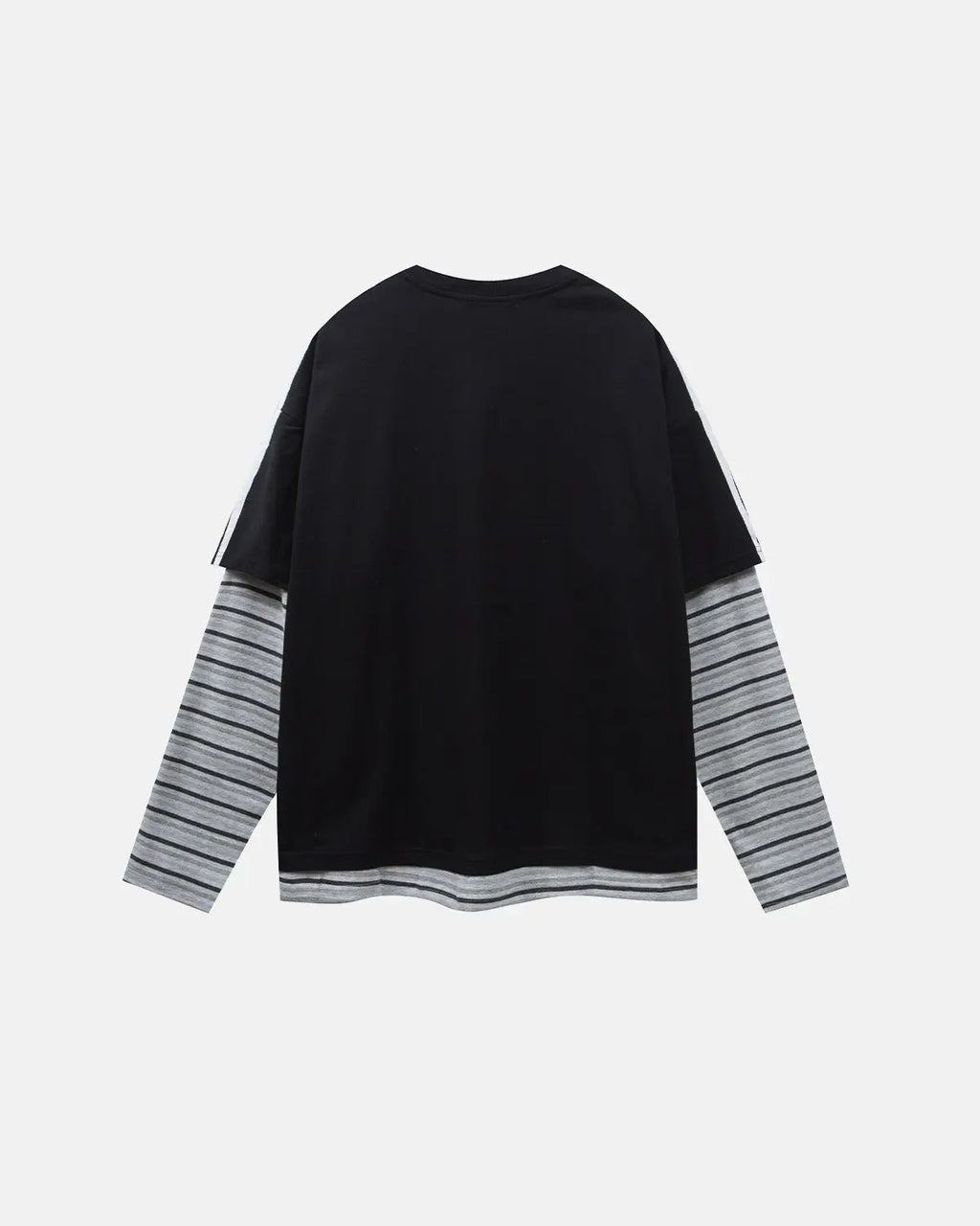 Retro Letter Print Layered Stripe T-Shirt | Inflation Streetwear