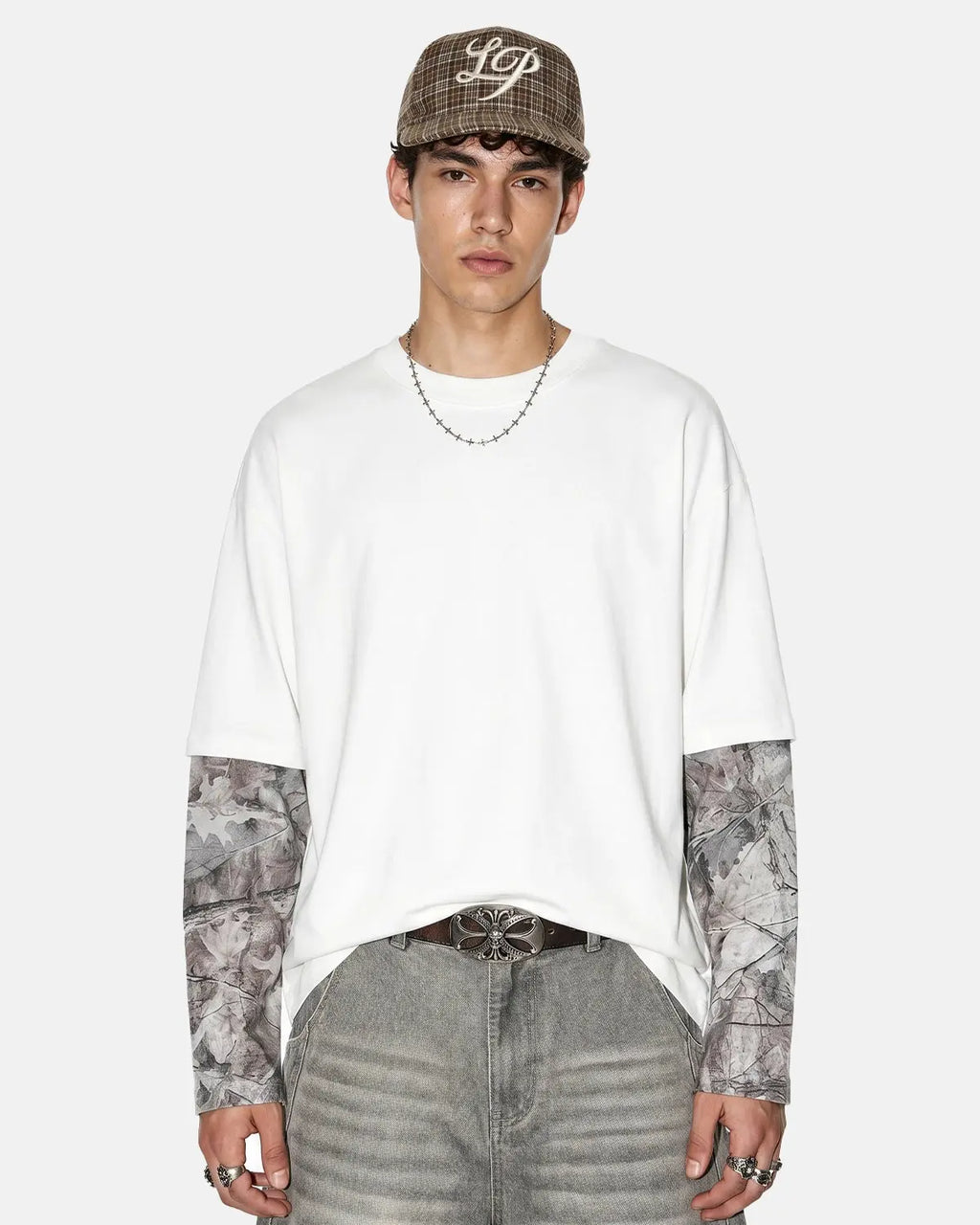 Camo Layered Oversized T-Shirt | Inflation Streetwear
