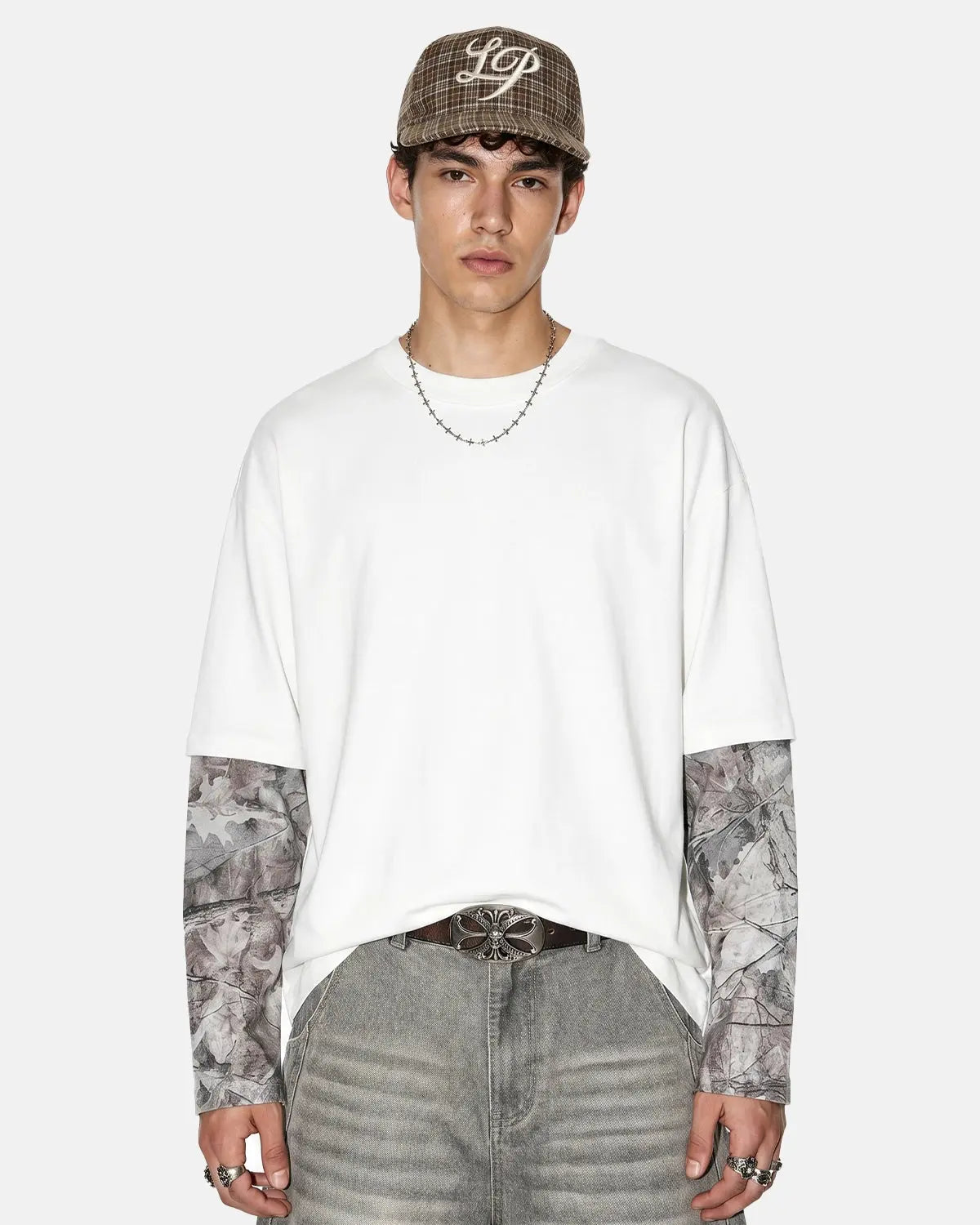 Camo Layered Oversized T-Shirt | Inflation Streetwear