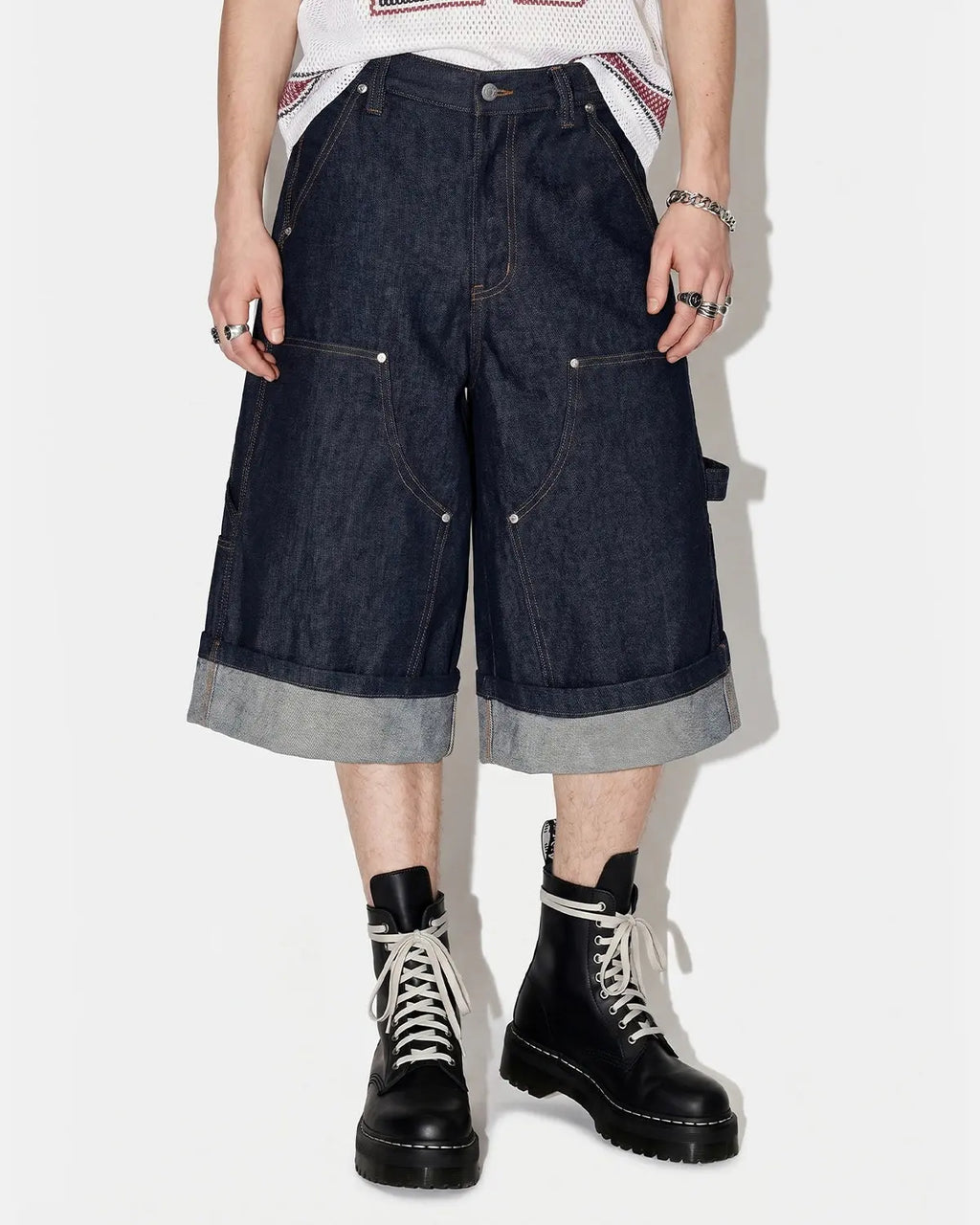 Raw Denim Carpenter Long Jorts | Inflation Streetwear