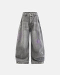 Spider Graphic Rhinestone Barrel Jeans | Inflation Streetewear