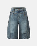 Studded Washed Long Baggy Jorts | Inflation Streetwear