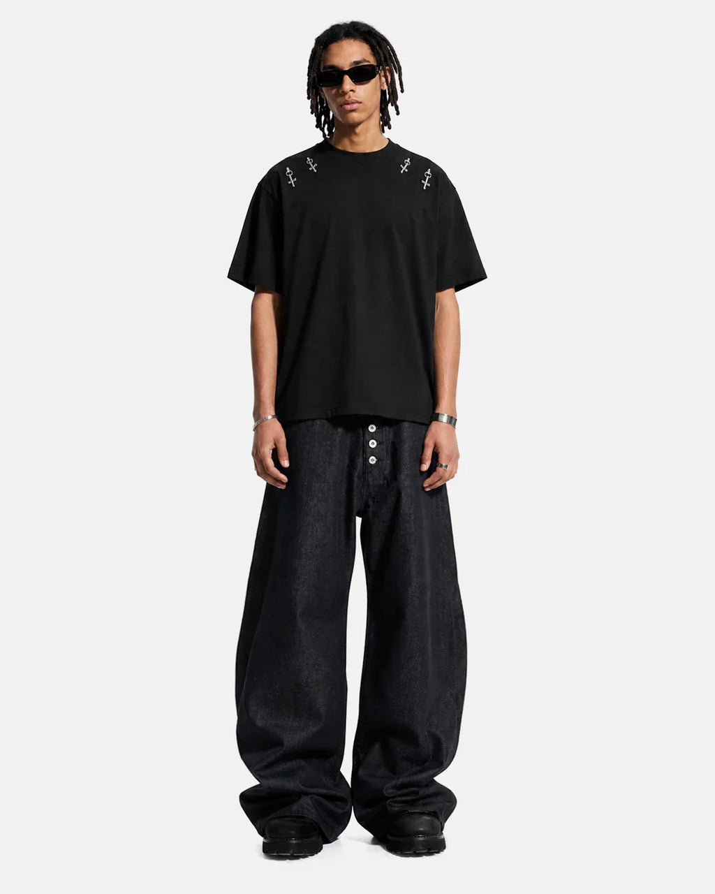 Buttons Up Raw Baggy Jeans | Inflation Streetwear