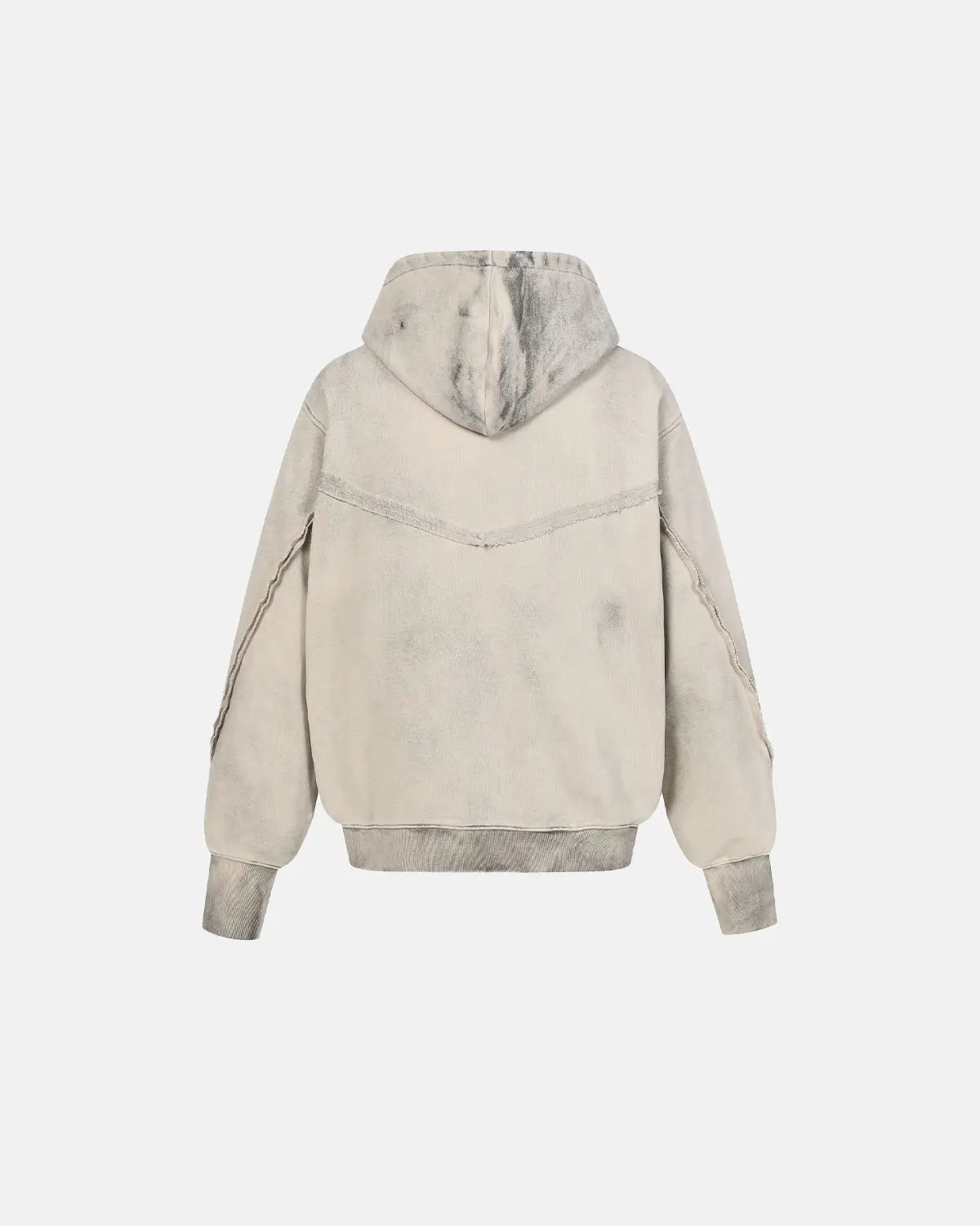 Washed Boxy Asymmetric Zip Up Hoodie | Inflation Streetwear