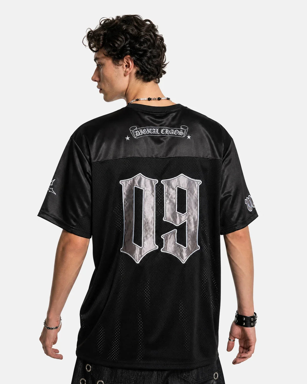 Gothic Embroidered Mesh Jersey | Inflation Streetwear