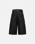 Raw Denim Longline Cargo Jorts | Inflation Streetwear