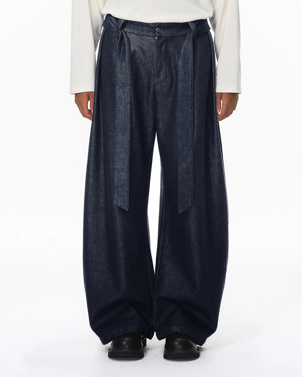Raw Silky Denim Jeans with Belt | Inflation Streetwear