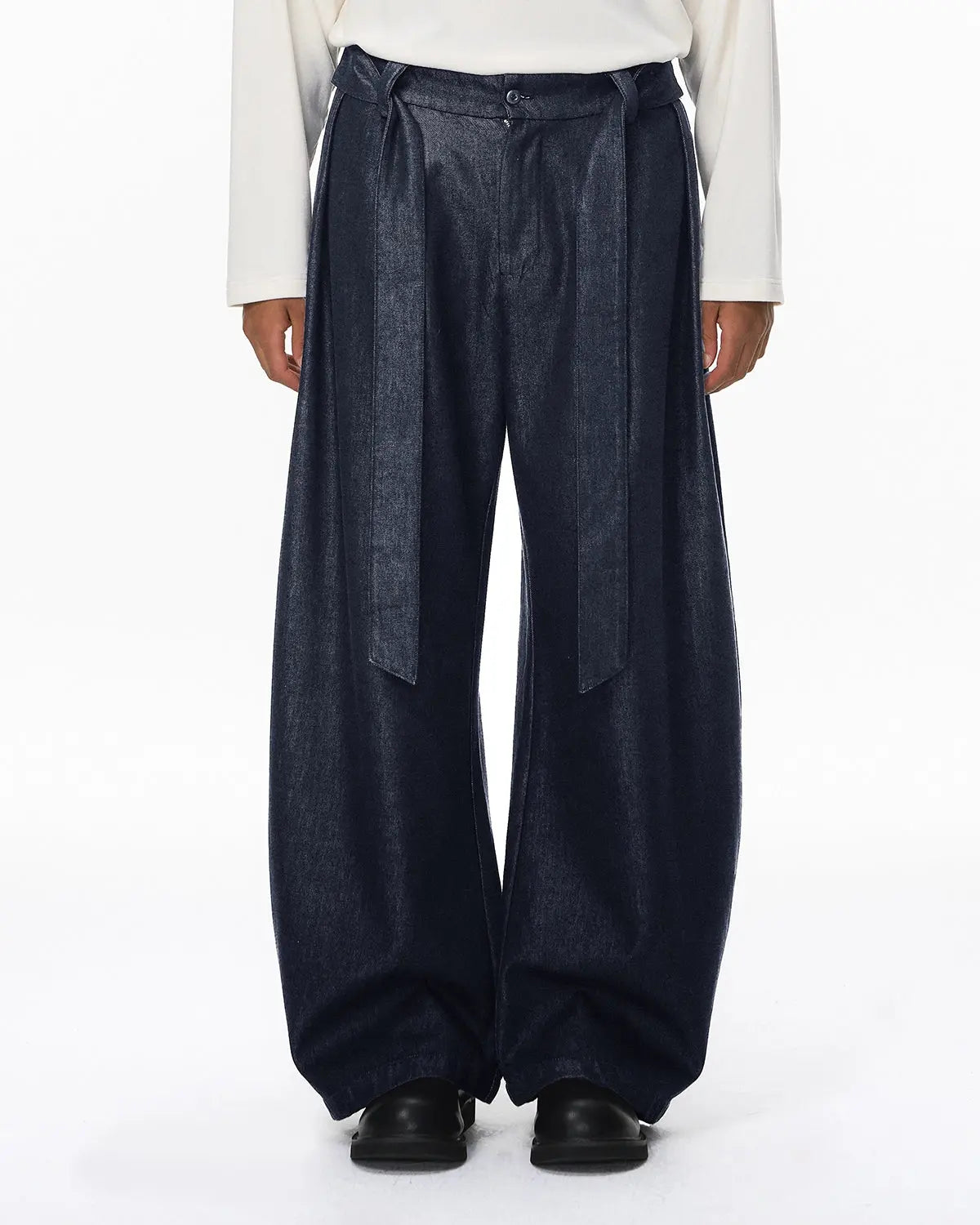 Raw Silky Denim Jeans with Belt | Inflation Streetwear