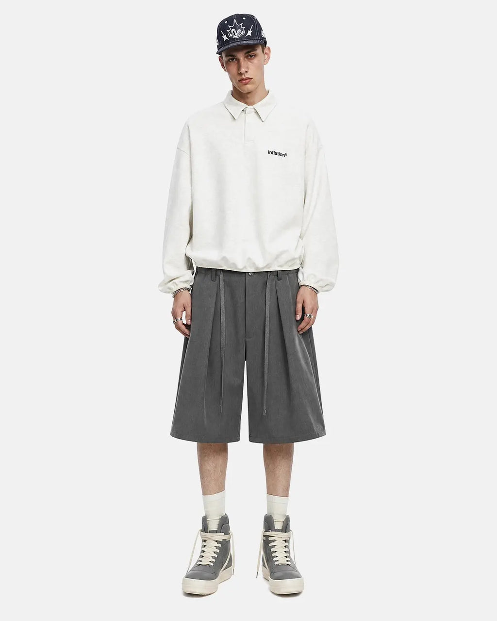 Drawstring Wide-Leg Tailored Shorts | Inflation Streetwear